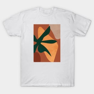 Abstract Bohemian Terracotta Plant in Earthy Tones T-Shirt